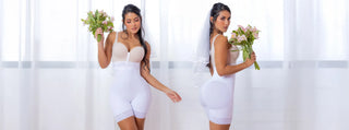 Woman wearing bridal shapewear bodysuit — Jackie London bridal collection