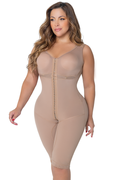Jackie London Long Bodyshaper With Brassier And Wide Straps Mocha
