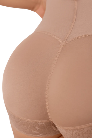 Close-up detail 2 of the Mocha Panty Body Shaper Strapless With Zipper shapewear by Jackie London